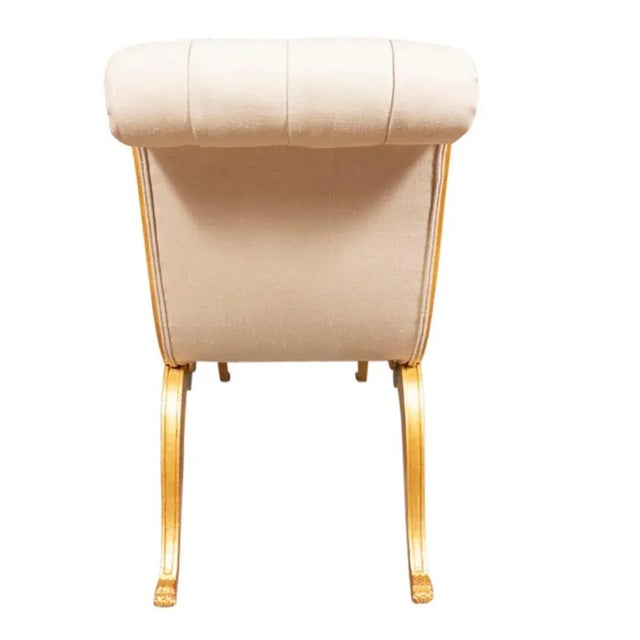 Neoclassic Style Giltwood And Upholstered Bench For Sale - Image 10 of 12