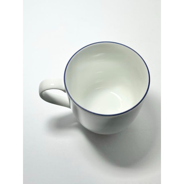 Contemporary Crate and Barrel “Epoch Blue Line” Ceramic White Dinnerware Serving Set - 4-Piece For Sale In Dallas - Image 6 of 12