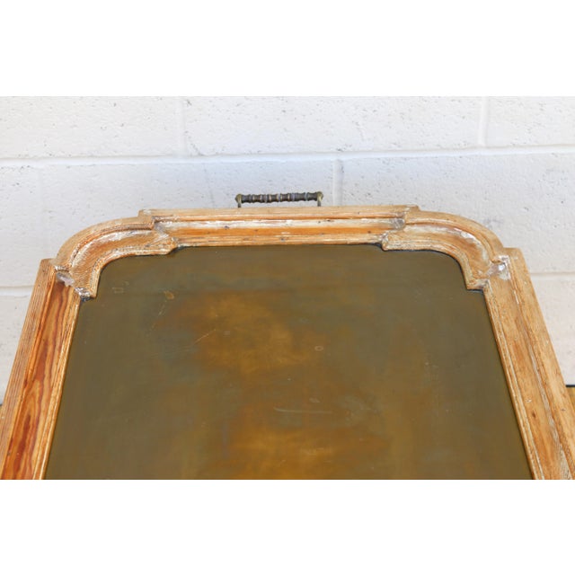 Wood Vintage Chippendale Brass and Pine Tray Coffee Table For Sale - Image 7 of 12