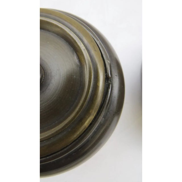 Chinese Bronze Lidded Pot Incense Ink - A Pair For Sale - Image 12 of 13