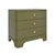 Contemporary Matthew Izzo Home Fortune Olive Matte Lacquer Three Drawer Side Table With Brass Beetle Knobs For Sale - Image 3 of 11