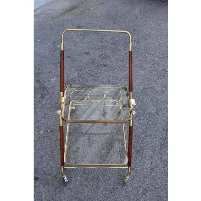 Wood & Brass Trolley, 1950s, in Good conditions. Designed 1950 to 1959