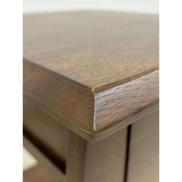 Mission Quarter Sawn White Oak 1 Drawer Inlay End Table - Walnut Stain For Sale - Image 4 of 8