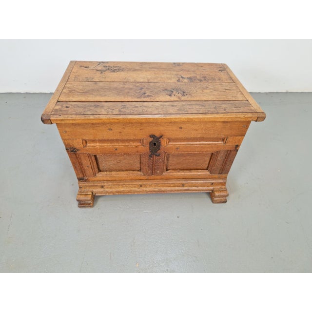 Antique French Brutalist Chest in Oak, 1800 For Sale - Image 6 of 17