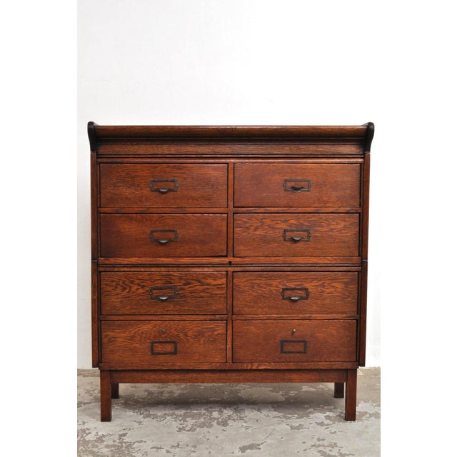 Antique Oak Chest of Drawers from Globe Wernicke, 1900s For Sale - Image 4 of 15