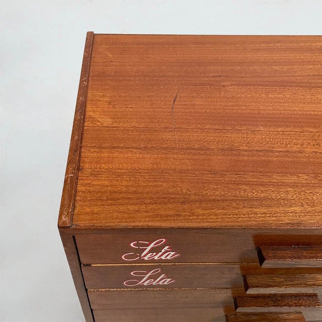 Mid-Century Modern Italian Sewing Chests in Wood from Seta Faro, 1960s, Set of 2 For Sale - Image 11 of 14