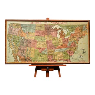 Late 19th Century "Across the Continent" Game Board by Parker Bros. For Sale