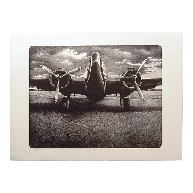 1980 "Lockheed Loadstar" Airplane Print by Malcolm Childers For Sale