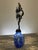 Handmade Crystal Cross Assemblage Sculpture on Cobalt Blue Glass Bottle For Sale - Image 4 of 7