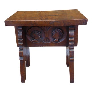Antique Victorian English Country Elm Stool, 1890 For Sale