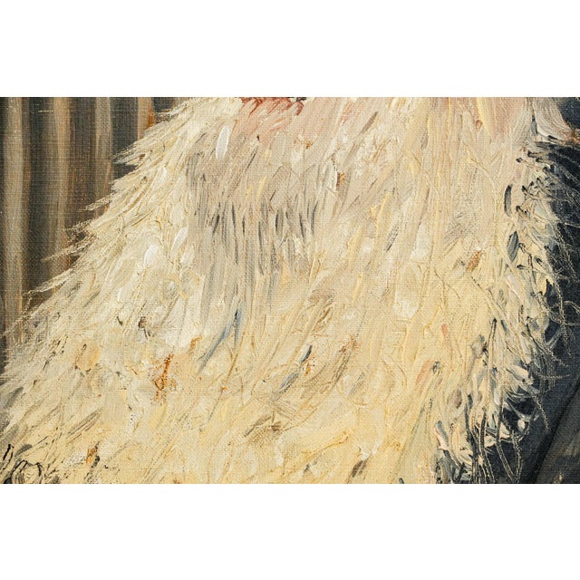 Captivating Bearded Man With Hat Antique Oil Painting Rustic Home Decor For Sale - Image 10 of 15