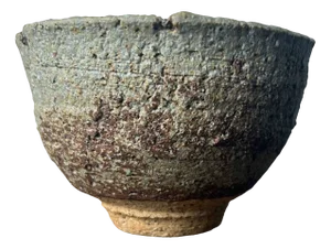 Shōwa Earthenware Organic Chawan 茶碗 Matcha Bowl, 1960s