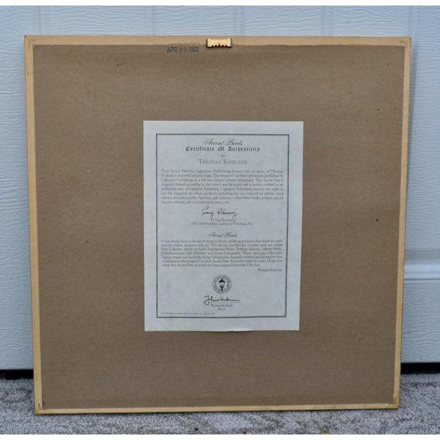 Vintage Thomas Kinkade "A New Day Dawning" Lithograph on Canvas-Board Framed For Sale - Image 11 of 12