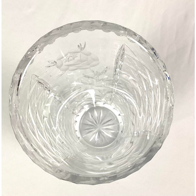 Transparent Large 1980s Contemporary Cut Glass Vase For Sale - Image 8 of 8