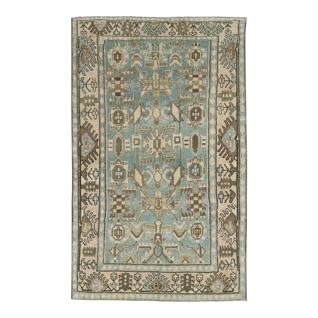 Galerie Shabab Collection Mid-20th Century Persian Malayer Throw Rug For Sale