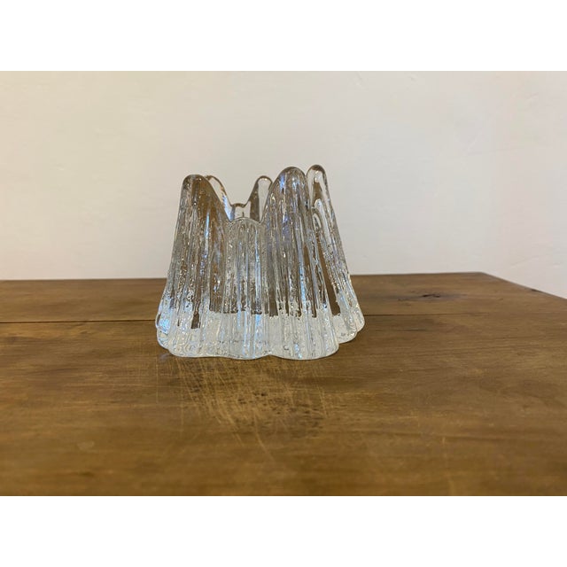 Vintage Volcano Crystal Glass Votive Candleholder by Rune Strand for Nybro, Sweden, 1970s For Sale - Image 6 of 12