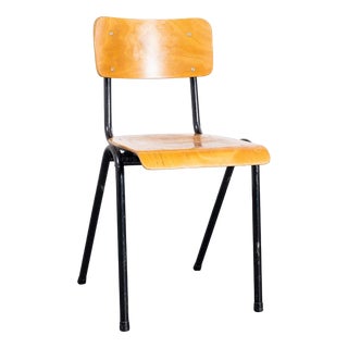 Vintage French Stacking Chair in Black, 1960s For Sale