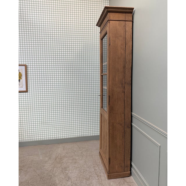Tall Glass-Fronted Cupboard in Oak, 1890s For Sale - Image 12 of 13