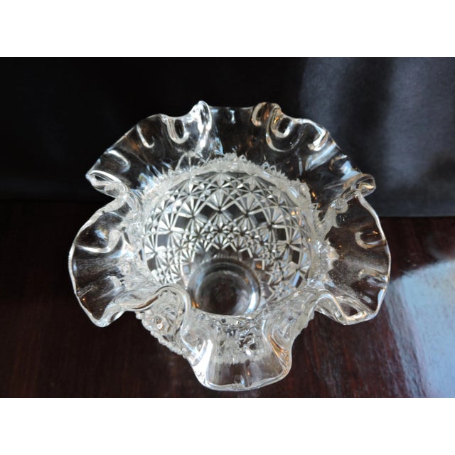 Vintage 1950's Fenton Art Glass Co. Cut Block Crimped Small Vase For Sale In Minneapolis - Image 6 of 10