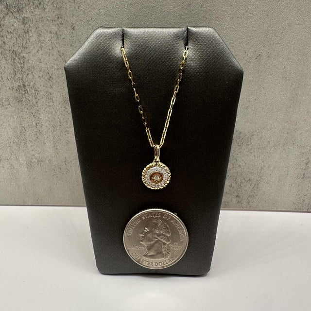 Diamond Paperclip Chain Necklace in 10kt Yellow Gold – 0.08ctw, Adjustable, New For Sale - Image 4 of 5