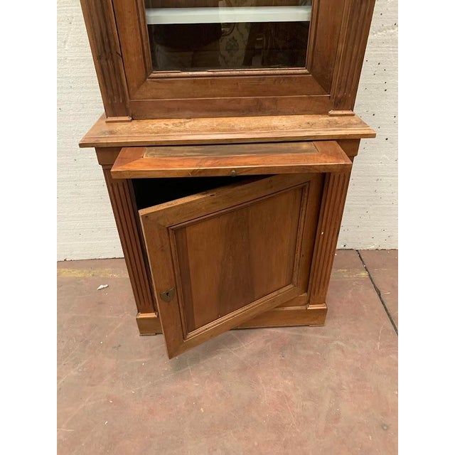 Directoire-Style 2-Part Display Cabinet in Walnut, 20th Century For Sale - Image 4 of 11