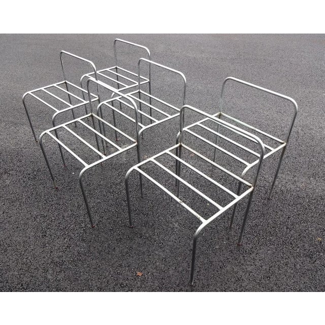 1970s Stackable Chromed Metal Side Chairs, 1970s, Set of 6 For Sale - Image 5 of 8