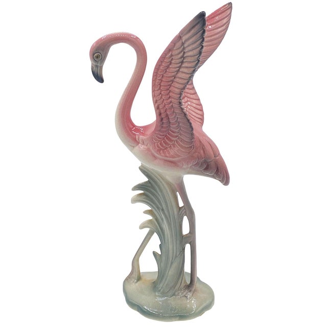 1950s Mid-Century Pink & Green Flamingo Ceramic Tabletop Sculpture Pair by Brad Keeler, 2 Pieces For Sale - Image 10 of 18