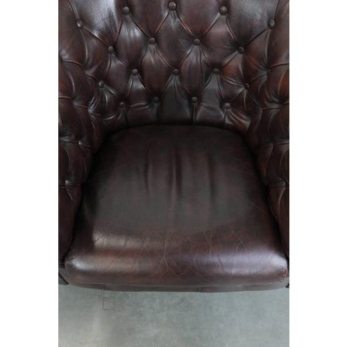 Animal Skin Chesterfield Club Chairs in Cowhide Leather, Set of 3 For Sale - Image 7 of 18