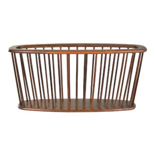 MCM Magazine Rack Larger Walnut Oval Attributed to Arthur Umanoff for Washington Woodcraft For Sale