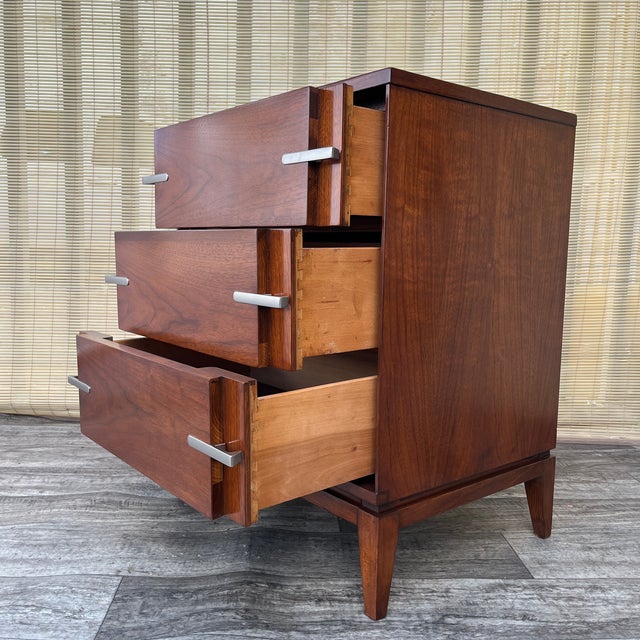 Refinished Mid-Century Modern3 Drawer Dresser by Basic White Furniture Inc. Circa 1960s. For Sale - Image 11 of 18