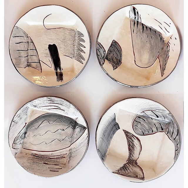 Ceramic 1980s Rare Loughran Unique and Individual Abstract Dinner Set for 4 For Sale - Image 7 of 16
