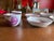 American 1805 Rare Antique Set of Four Pink Lustre and Bat Printed Pearlware Handled Cups and Saucers, Attributed to Thomas Wolfe - Set of 8 For Sale - Image 3 of 17