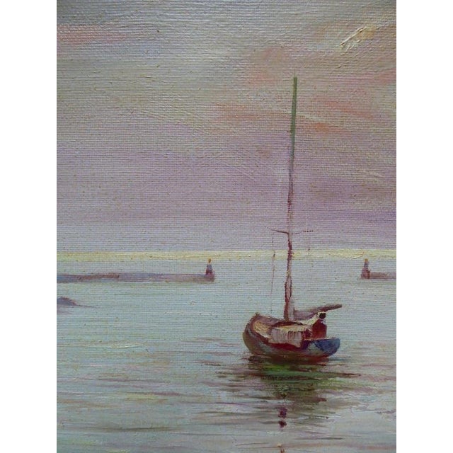 Oluf Olsen Tara, Leaving Port, 1981, Oil Painting on Canvas, Framed For Sale - Image 6 of 14