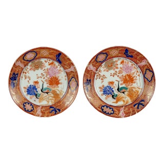 19th Century Pair Chinese Porcelain Peacock Plates For Sale