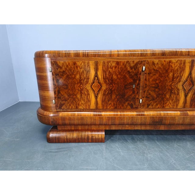 1930s Art Deco Walnut Sideboard, Czechoslovakia, 1930s For Sale - Image 5 of 18