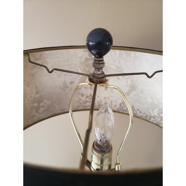 Stiffel Vintage Stiffel Hollywood Regency Brass, Black Enamel and Marble Base, Unmarked For Sale - Image 4 of 8