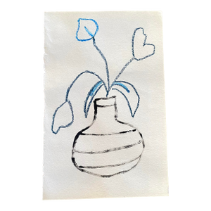“Una Base De Flores” No.3 Oil Pastel on Paper