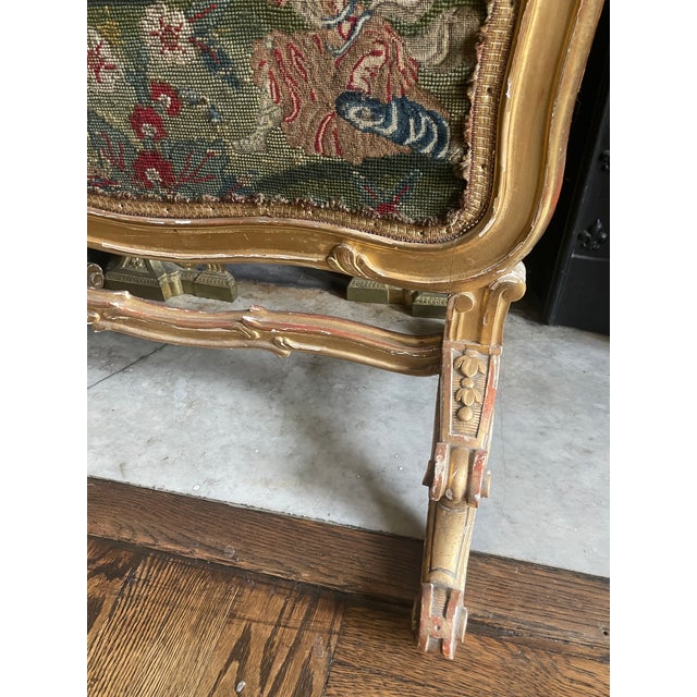 Beautiful 19th century French needlepoint fire screen. In great condition.