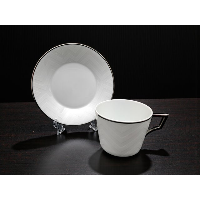Ceramic Argonauti Collection Luna Model Teacup by Richard Ginori for Vannozzi, 1990s, Set of 6 For Sale - Image 7 of 13