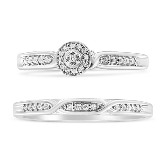 Introducing our exquisite .925 Sterling Silver Bridal Set Ring and Band, a true testament to elegance and beauty. This...