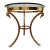 Hollywood Regency Brass Swan & Glass Accent Table For Sale