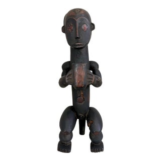Mid 20th Century African Fang Reliquary Wood Figurative Statue Gabon For Sale