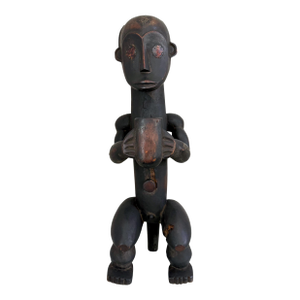 Mid 20th Century African Fang Reliquary Wood Figurative Statue Gabon
