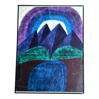 Original Signed Carol Summers, American 1925-2016, “Ponope” Color Woodcut Framed For Sale