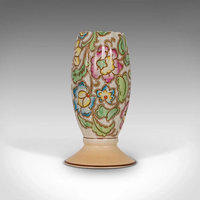 Cream 1950s Ceramic Flower Goblet Urn Vase For Sale - Image 8 of 13