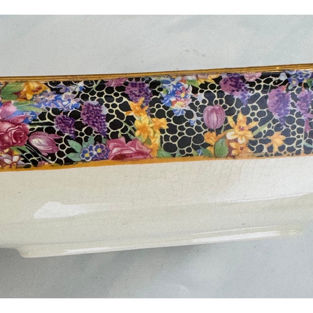 1930's Made in England Royal Winton Chintz Hazel Pattern Square Serving Bowl For Sale - Image 10 of 16