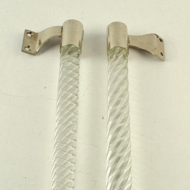 1960s Murano Clear Glass Door Handles by Ercole Barovier for Barovier & Toso, 1960s, Set of 2 For Sale - Image 5 of 11