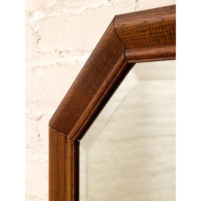 Vintage Mid-Century Modern Octagonal Walnut Wall Mirror For Sale In Los Angeles - Image 6 of 6