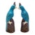 Vintage Chinoiserie Turquoise and Purple Glazed Parrot or Cockatoo Sculptures For Sale