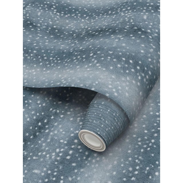 2020s Wilde Spotted Antelope Hide Removable Wallpaper – Slate Blue Single Roll For Sale - Image 5 of 8